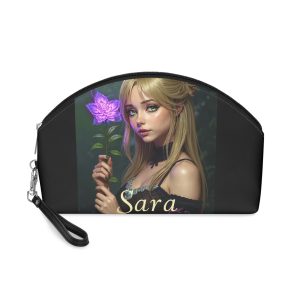 Personalized Makeup Bag, Unique Cosmetic Pouch, Custom Name Bag, Gift for Her, Floral Makeup Organizer